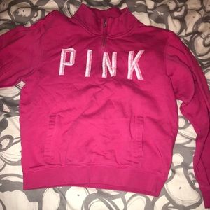 Vs pink sweat shirt 3/4 zip